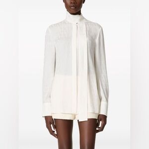 Valentino Toile Iconographe Silk Shirt, Cream, Size 44
